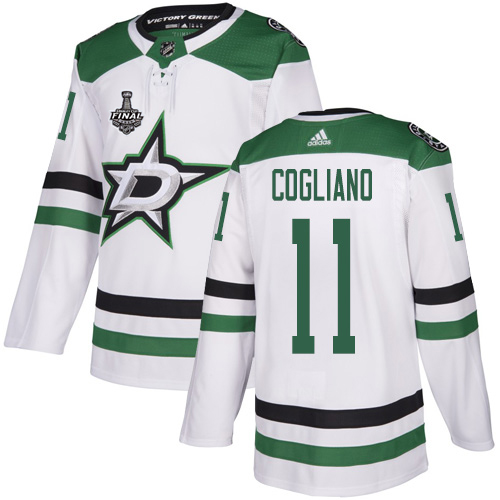 Adidas Men Dallas Stars #11 Andrew Cogliano White Road Authentic 2020 Stanley Cup Final Stitched NHL Jersey->dallas stars->NHL Jersey